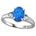 thumbnail image 2 of Star K � Oval 8x6 Created Blue Opal Love Promise Ring, 2 of 9
