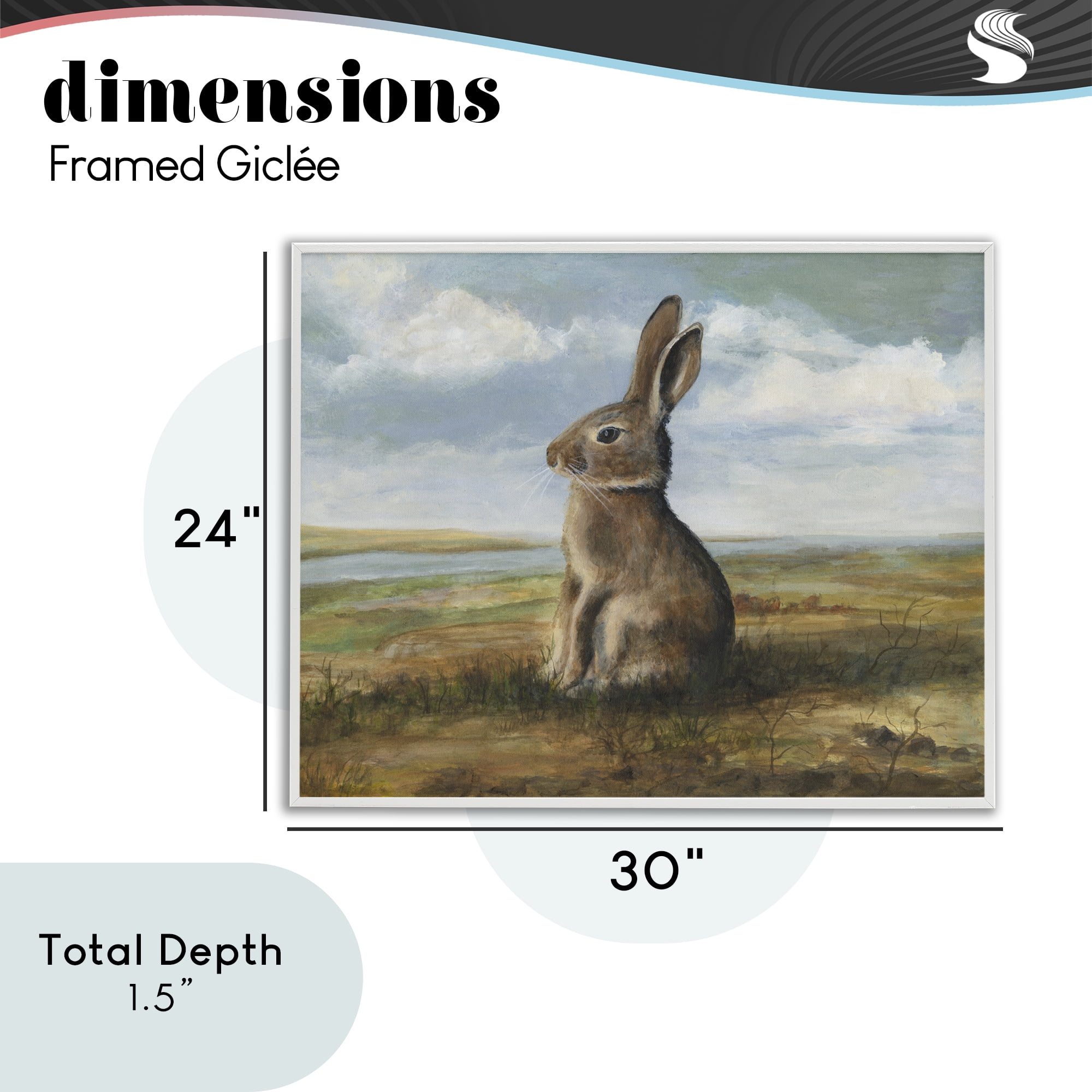 Stupell Industries Classic Rabbit in Countryside White Framed Giclee Art, design by Michael Willett