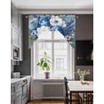 thumbnail image 3 of White Blue Spring Floral Swag Valances for Windows, Small Curtains Drapes, Vintage Flowers Pastoral Kitchen Window Curtains Over Sink Rod Pocket Window Treatment Valance for Bedroom/Bathroom 56"x36", 3 of 5