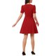 thumbnail image 3 of Vestido de Negocios INSPIRE CHIC para Mujer, con escote corazón, plisado, de manga corta, corte A, vestido ajustado M Rojo, 3 of 6