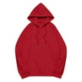 thumbnail image 4 of HAPIMO Women's Oversize Hoodies Casual Long Sleeve Pullover Tops Fall Classic Comfy Hoodie Solid Kangaroo Pocket Hooded Sweatshirts Red XL, 4 of 5