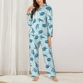 thumbnail image 3 of Wukai Turtle Print Women's Pajama Set - Soft Long Sleeve Sleepwear for Comfort and Style-Medium, 3 of 9