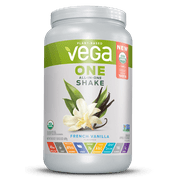 (2 pack) (2 pack) Vega One Organic All-in-One Plant Protein Powder, French Vanilla, 20g Protein, 1.5lb, 24.3oz