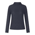 thumbnail image 2 of Hauts pour Femmes 2023 Mode pour Femmes Chaud Ample Blouse à Manches Longues Col Rond Chandail Décontracté Hauts Blouses Tenues pour Femmes Hiver en Liquidation, 2 of 7