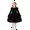 Black, variant on YunPes Girl's Christmas Velvet Dress A-Line Crewneck Flannel Skirt Dresses Ruffle Shoulder Long Sleeve Dress Prom Party Outfits