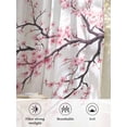 thumbnail image 6 of Sheer Curtains 72 Inches Long, Pink Cherry Blossom Semi Sheer Curtains Light Filtering Window Treatment, Spring Branches Floral Watercolor Privacy Voile Drapes for Living Room Bedroom 52x72 Inch, 6 of 7