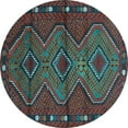 thumbnail image 1 of Ahgly Company Indoor Round Oriental Light Blue Traditional Area Rugs, 8' Round, 1 of 4