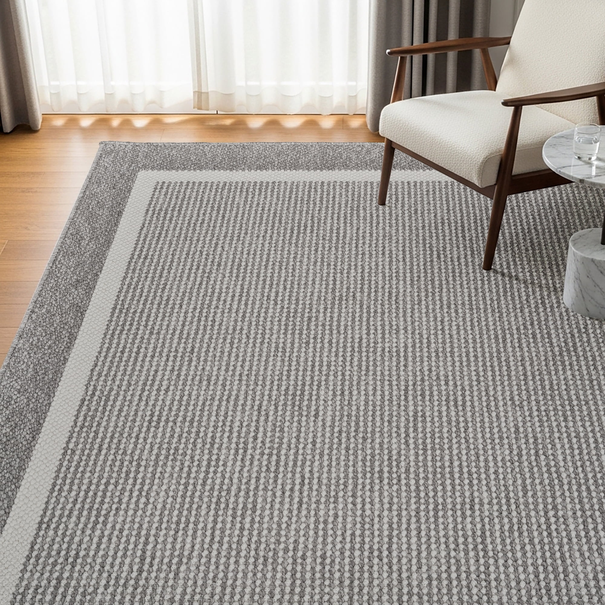 HGTV Soft Weave Mari Modern/ Contemporary Solid Color Gray Area Rug, 8x10