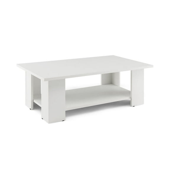 Resenkos Large 36 Inch 2-tier Wooden Modern Coffee Table with Storage Shelf, Modern Coffee Table for Living Room Office Reception
