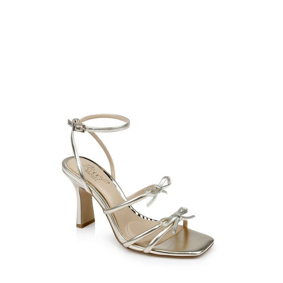 Jewel Badgley Mischka Kiyomi II Metallic Delicate Sandal with Bow Straps