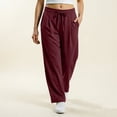 thumbnail image 6 of Njagoc3 Palazzo Pants for Women Casual Drawstring High Waisted Lounge Pants Fitted Wide Leg Trousers with Pockets, 6 of 6