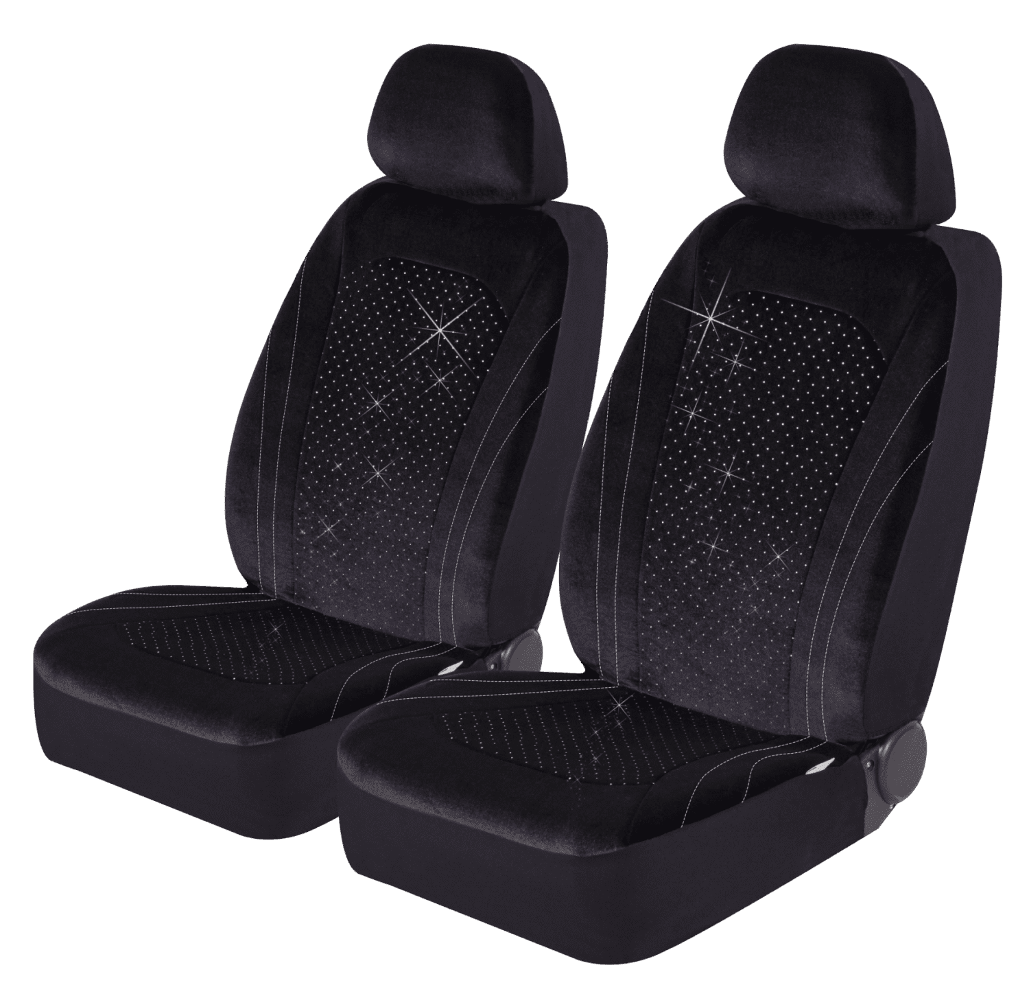 Auto Drive Car Seat Cover - Low Back Flannel Seat Covers - Black - Universal Fit - 22WMD01