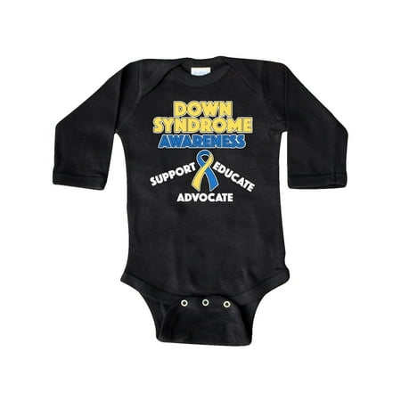 

Inktastic Down Syndrome Awareness Support Educate Advocate Gift Baby Boy or Baby Girl Long Sleeve Bodysuit