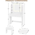 thumbnail image 2 of White Vanity Set with Mirror and Lights, Akaber Makeup Vanity Desk with Chair, Charging Station, Vanity for Women, 2 of 9