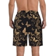 thumbnail image 3 of Kdxio Modern Golden Butterfly Pattern Mens Casual Shorts - Drawstring Summer Beach Sports Shorts for Men, 3 of 9