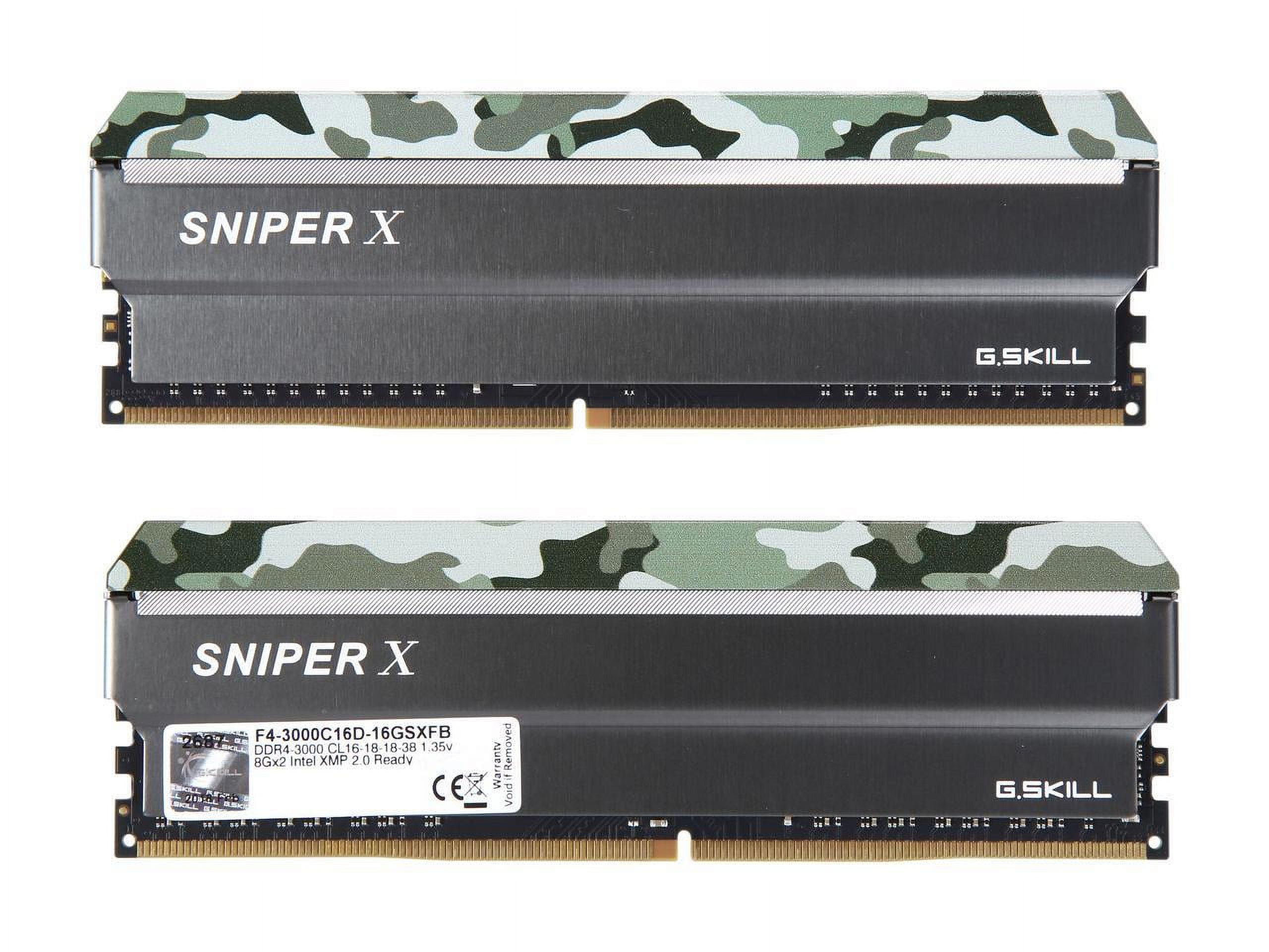 G.SKILL Sniper X Series 16GB (2 x 8GB) DDR4 3000 (PC4 24000) Desktop Memory Model F4-3000C16D-16GSXFB - image 3 of 4
