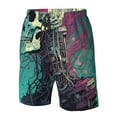 thumbnail image 4 of Logiee Cartoon Art Skull Print Mens Swim Trunks Quick Dry Board Shorts,Breathable Hawaii Beach Shorts Swimwear Bathing Suits-Medium, 4 of 6