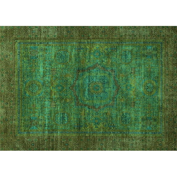 Ahgly Company Indoor Rectangle Abstract Turquoise Blue Modern Area Rugs, 8' x 12'