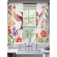 thumbnail image 4 of Sheer Curtain Panels Hummingbird Rod Pocket Voile Window Curtains Brid Spring Floral Window Treatments Ligh Filtering Privacy Curtain Drapes for Bedroom Living Room 2 Panel Set 72 Inch Length,, 4 of 9