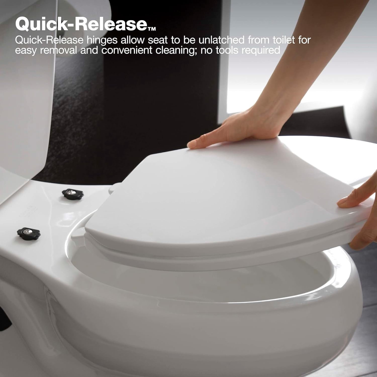 &nbsp;Kohler 1 Pack Retmore 78152-A-O Quiet-Close Antimicrobial Round Toilet Seat Plastic White