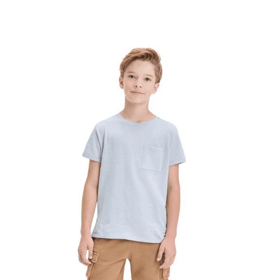 Boys' Short Sleeve Pocket T-Shirt - Gray - Size Large Husky
