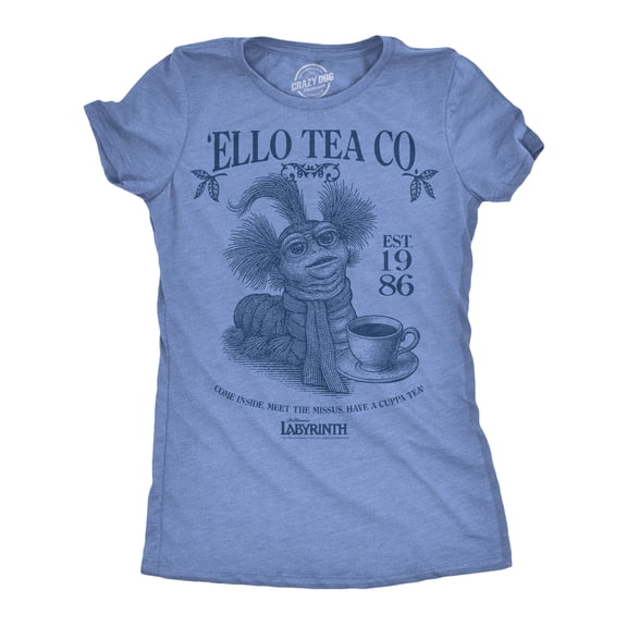 Womens Ello Tea Company Funny T Shirts Jim Henson's Labyrinth Worm Movie Tee For Ladies Womens Graphic Tees