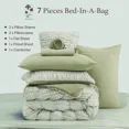 thumbnail image 2 of Amberspace Puff 7-piece Bed in a Bag Comforter Set with Sheets,Sage Green,King, 2 of 8