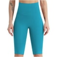 thumbnail image 2 of ALLLIST Ankle Shorts Slim-Leg High Blue Solid Workout Gym Yoga Capris Nylon,Spandex Gym S, 2 of 7