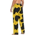 thumbnail image 6 of Men's Pajama Pants with Pockets Sleepwear Lounge Pants Stretch Casual Yellow Black Cow Spot, 6 of 7