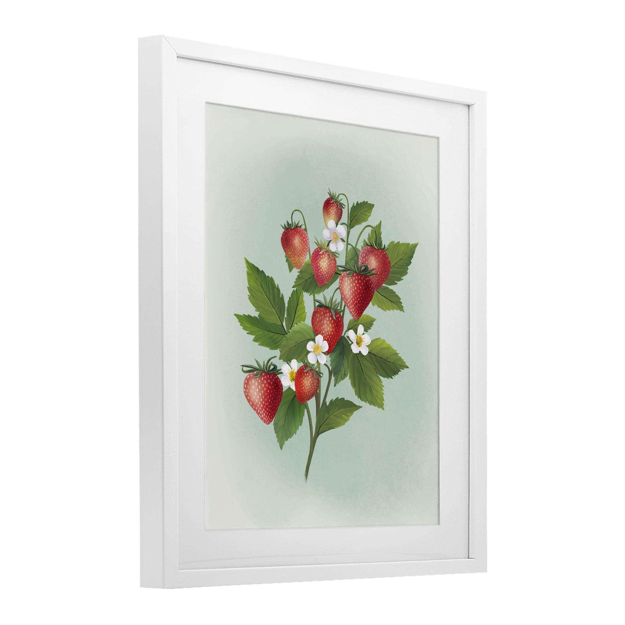 Stupell Industries Vintage Strawberry Bundle White Framed Print Under Glass, design by Diane Neukirch