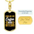 thumbnail image 3 of Coffee and Bitcoin Crypto Stainless Steel or 18k Gold Premium Swivel Dog Tag Keychain, 3 of 16