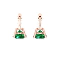 thumbnail image 4 of 2Ct Round Cut Green Emerald Hoop Lever Back Lab Created Earrings 14k Rose Gold Plated Silver, 4 of 4