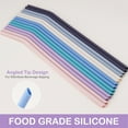 thumbnail image 5 of NiHome 14PCS Silicone Straws Fits for Stanley 40oz 30oz Tumbler, 14" Extra Long Reusable Drinking Straw,Straws Can Cut Length for 1/Half Gallon 64OZ Large Water Bottle-2 Cleaning Brushes(Macaron), 5 of 8