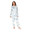 thumbnail image 2 of FORMRS Onesies Pajama for Adults Unisex Hoodie Winter Jumpsuit One Piece Sleepwear, Sizes S-2XL, Forget Me Not, 2 of 7