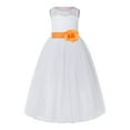 thumbnail image 2 of Ekidsbridal Girl Bridesmaid Flower Girl Dress - White Lace Dress with Keyhole Back 178T-A (Size: 2-12), 2 of 3