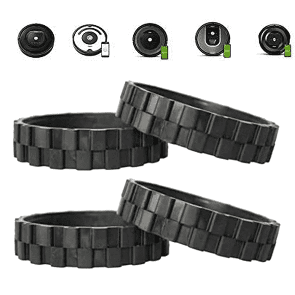 Compatible with iRobot RoombaS9,S9 , J7, 500, 600, 700, 800, 900 Replacement Tires 4 Pack, e and i Series Models, Anti-Slip Wheel Tires, Great Adhesion, Easy Assembly