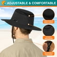 thumbnail image 4 of SUN CUBE Wide Brim Sun Hat For Men Outdoor, Women Sun Protection Safari Hat, Hiking Boonie Hat UV, Fishing Summer Hat for Beach Camping UPF 50+, Navy Blue, 4 of 8