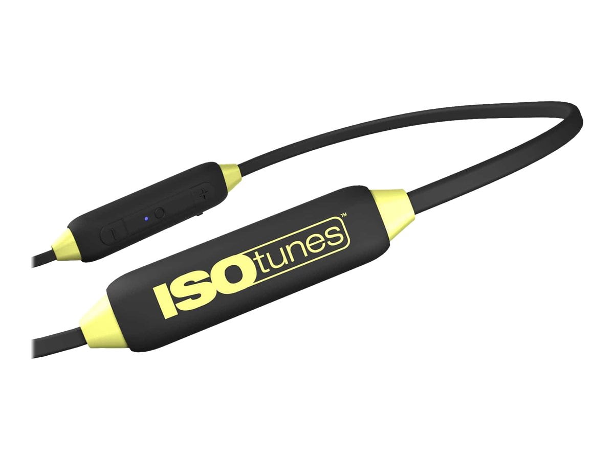 ISOtunes Xtra 2.0 - Earphones with mic - in-ear - Bluetooth - wireless - noise isolating - safety yellow