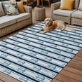 thumbnail image 2 of Fsddascl Navy Blue Anchor Nautical Outdoor Rug for Patio/Deck/Porch, Non-Slip Large Area Rug 5 x 8 Ft, Blue Coastal Ocean Indoor Outdoor Rugs Washable Area Rugs, Reversible Camping Rug Carpet Runner, 2 of 5