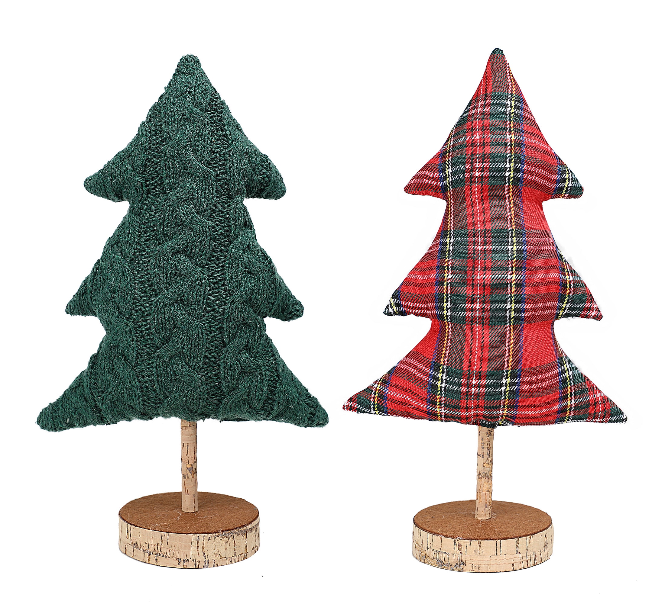 Holiday Time Large Fabric Tree Set Of 2; Christmas Tabletop Décor - Walmart .Com