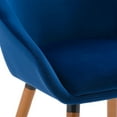 thumbnail image 3 of CorLiving Ayla Set of 2 Velvet Upholstered Indoor Side Chairs with Arms and Wood Legs, 3 of 9