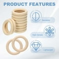 thumbnail image 3 of Wooden Rings for Crafting, Natural Wood Rings Unfinished for DIY Projects 90 x 15 mm, 3 of 7