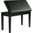 thumbnail image 1 of Banc Piano Duo en Bois avec Coussin Rembourré et Rangement pour Musique Noir ULPB75BK, 1 of 5
