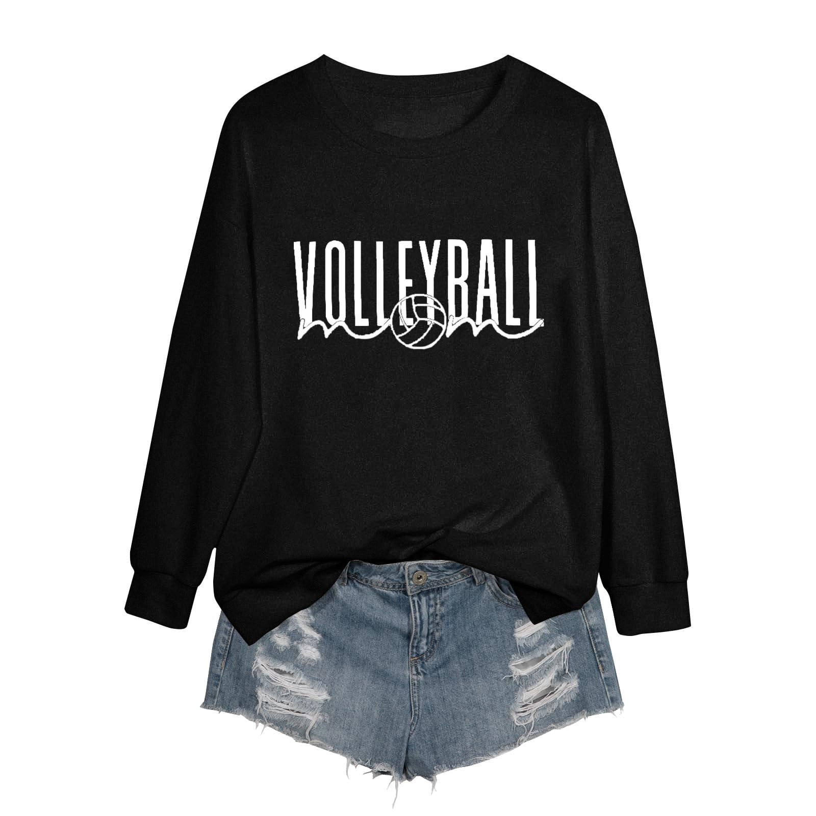 Volleyball Mom Sweatshirt For Women - Long Sleeve Crewneck Pullover, Comfy Graphic Shirt, Great Gift For Sports Moms 1 thumbnail image