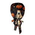 thumbnail image 6 of LNZGNM Halloween Women's Scrub Caps, Twist Knot Head Wrap, with Printed Pattern, Stretchy and Easy for Everyday Style, Bad Hair Days, and Casual Wear,Yellow(One Size), 6 of 6