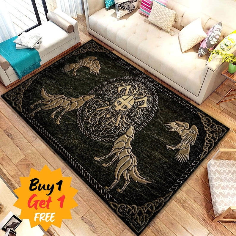 Decor Area Rug Valknut NorsePagan Art Decor Carpet Scandinavian ...