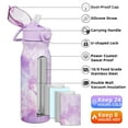 thumbnail image 4 of BJPKPK 25oz Stainless Steel Water Bottle with Straw, Insulated Water Bottle, Marble Dawn, 4 of 6
