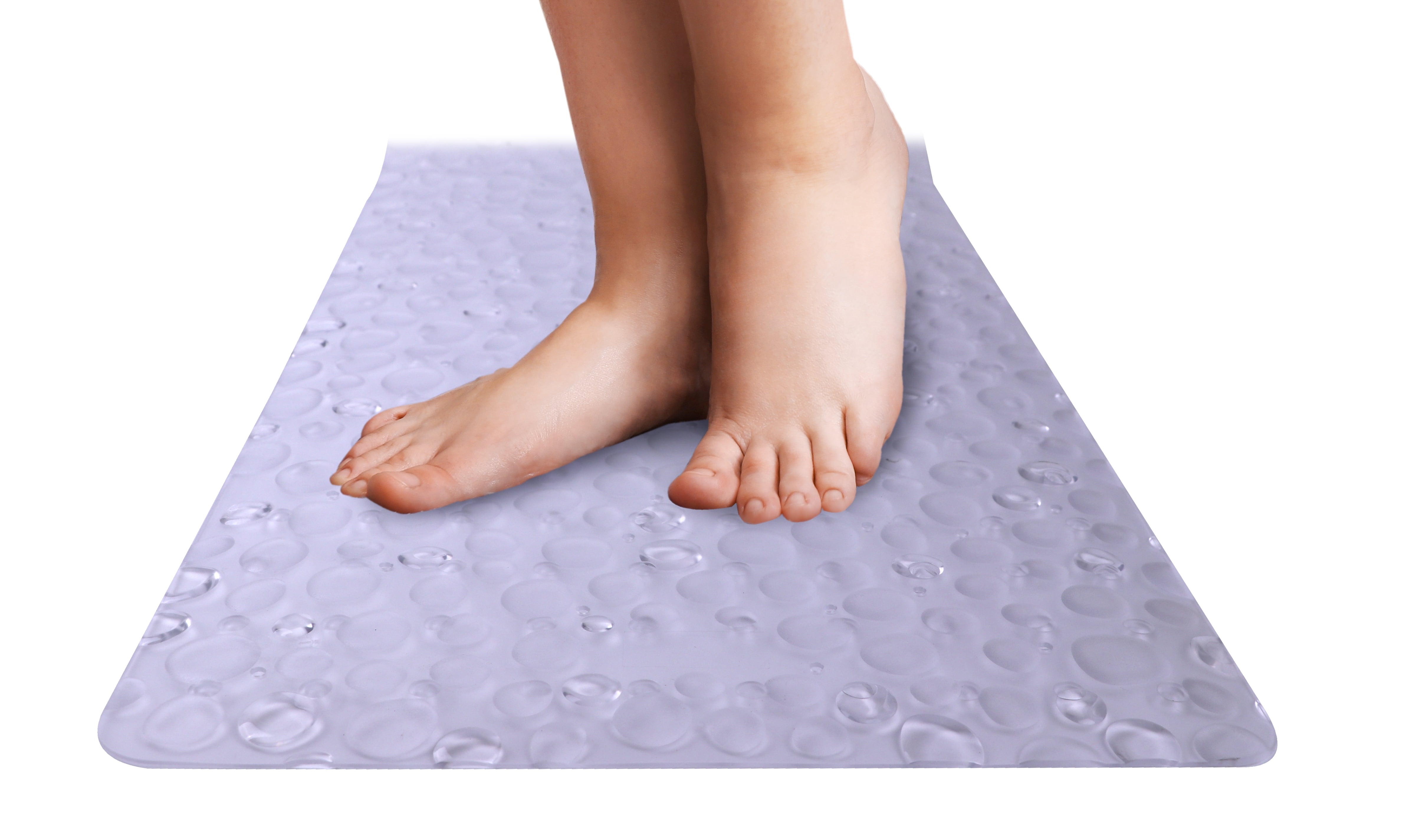 Mainstays Droplets Vinyl Bathtub Mat, Clear, 17" x 36"