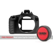 Camarm Silicone Protective Camera Body Case Cover for Canon Rebel T6 (1300D) (Black)