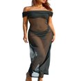 thumbnail image 1 of Robe Longue Sans Bretelles en Maille Transparente pour Femmes, 1 of 7